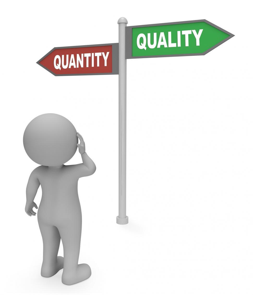 Free Image of Quantity Quality Sign Shows Approval Satisfied And Guarantee 3d  