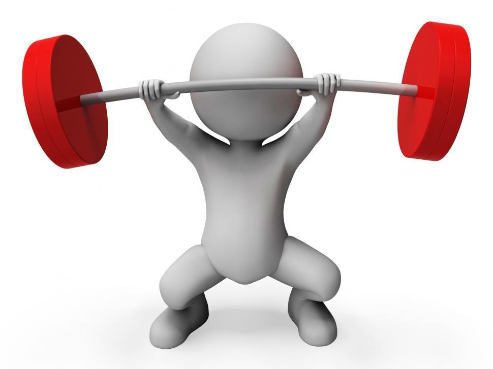 Free Image of Weight Lifting Represents Bar Bell And Athletic 3d Rendering 