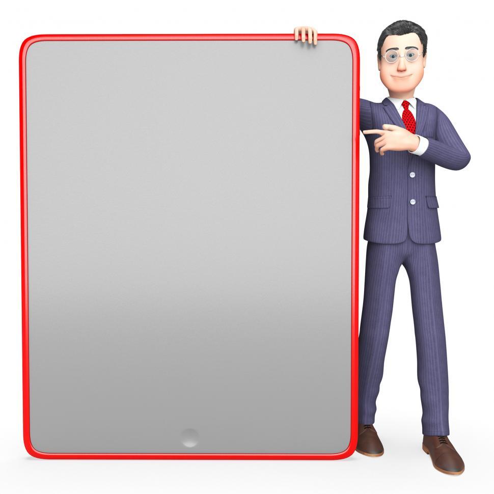 Free Image of Businessman Blank Means Text Space And Board 3d Rendering 
