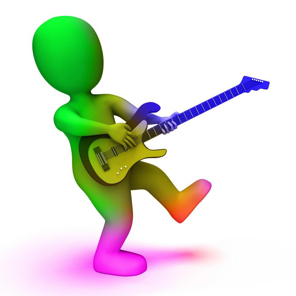 Free Image of Rock Guitarist Shows Music Guitar Playing And Character 