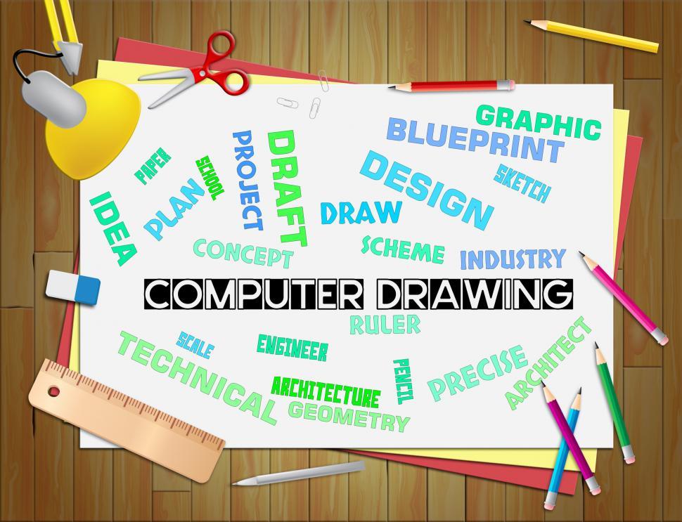Free Image of Computer Drawing Shows Sketching Design And Designer 