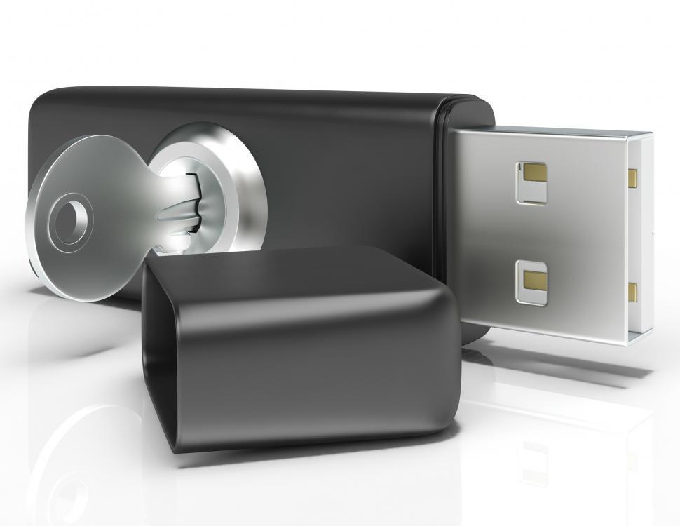 Free Image of Usb Flash And Key Shows Secure Portable Storage 