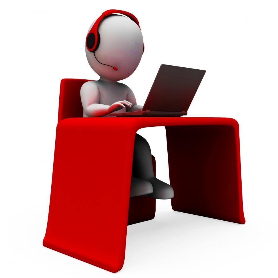 Free Image of Helpdesk Hotline Operator Shows Support 