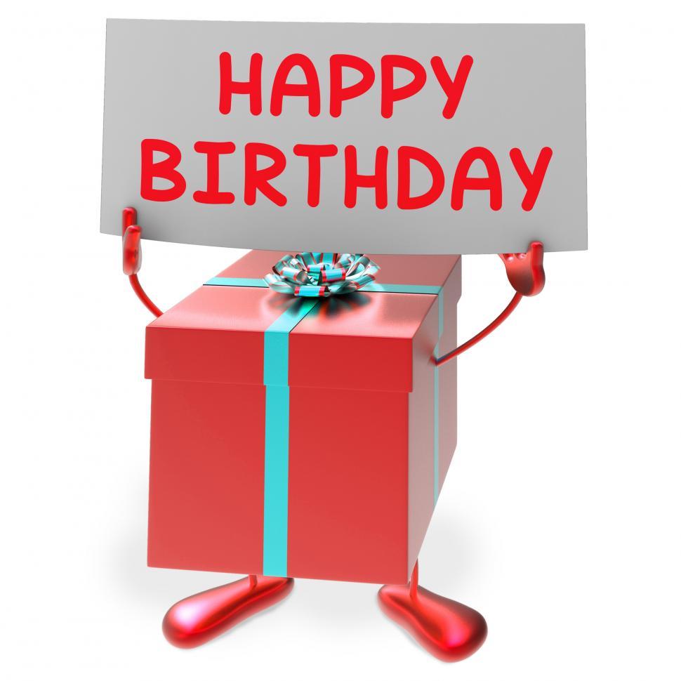 Free Image of Happy Birthday Sign Means Presents and Gifts 