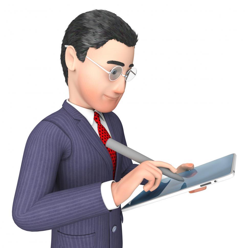 Free Image of Businessman Character Represents Progress Report And Analysis 3d 