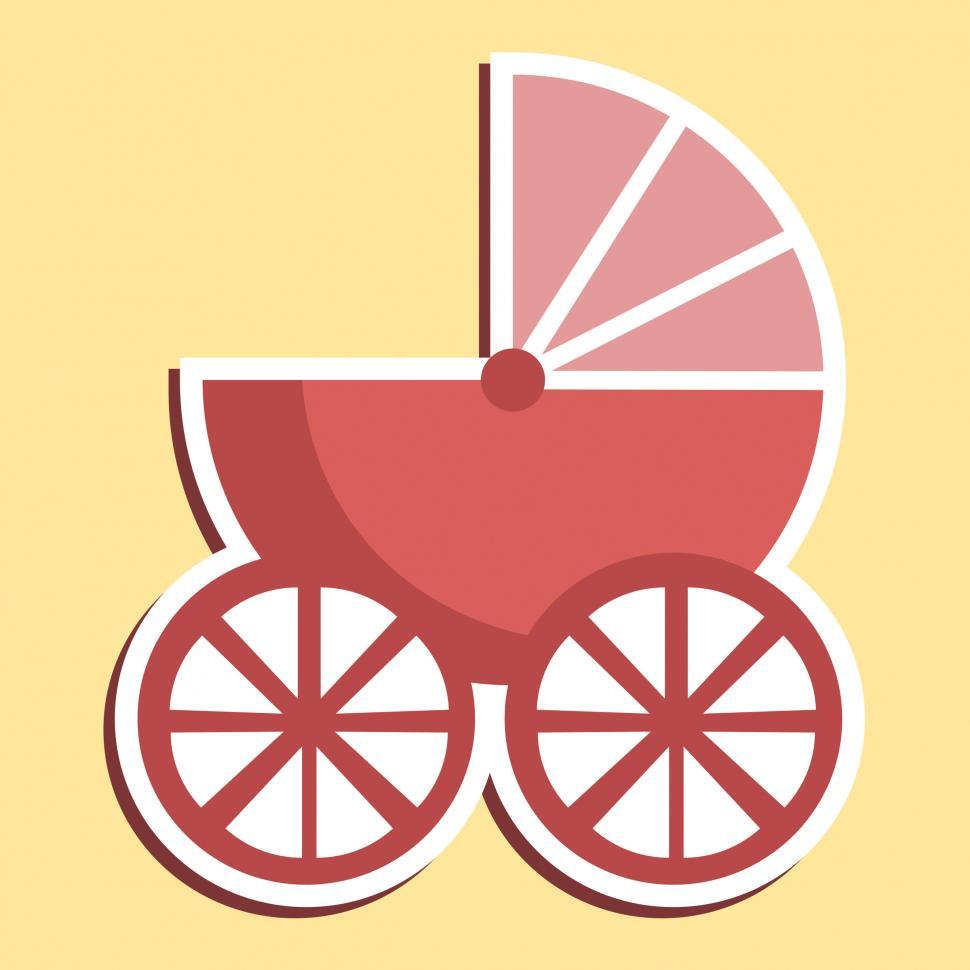 Free Image of Pram Icon Indicates Parenting Buggy And Perambulator 