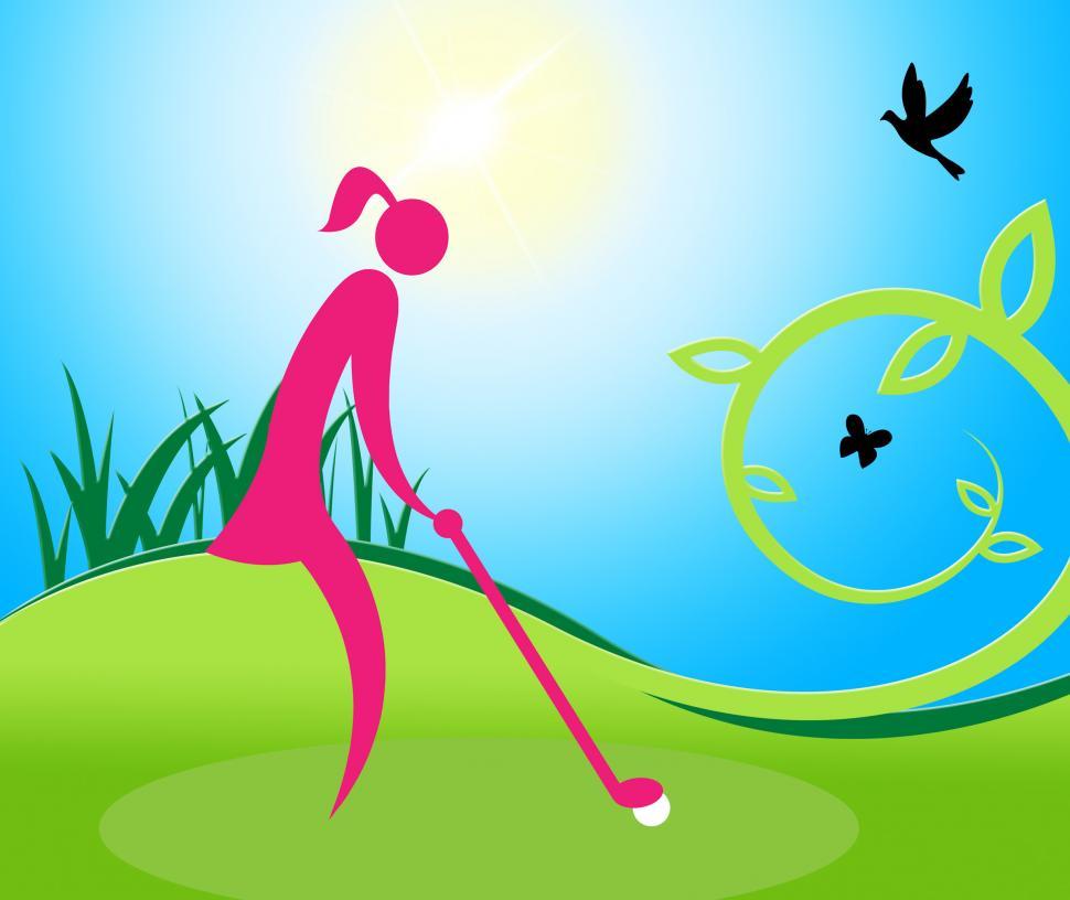 Free Image of Woman Teeing Off Means Golf Course And Golfer 