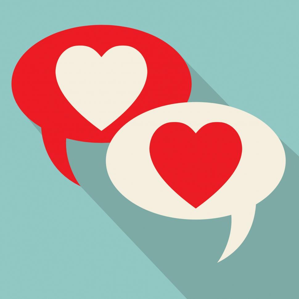 Free Image of Hearts Speech Bubbles Represents Valentines Day And Chatting 