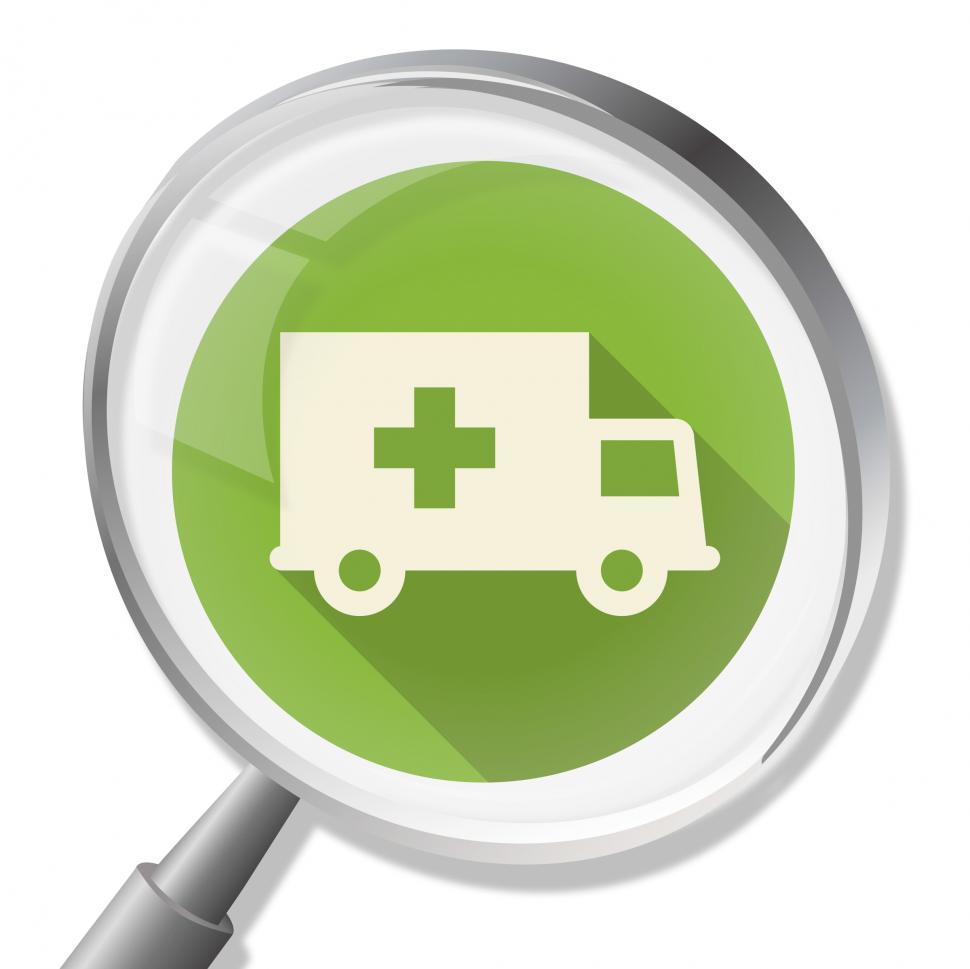 Free Image of Ambulance Magnifier Represents First Aid And Accident 