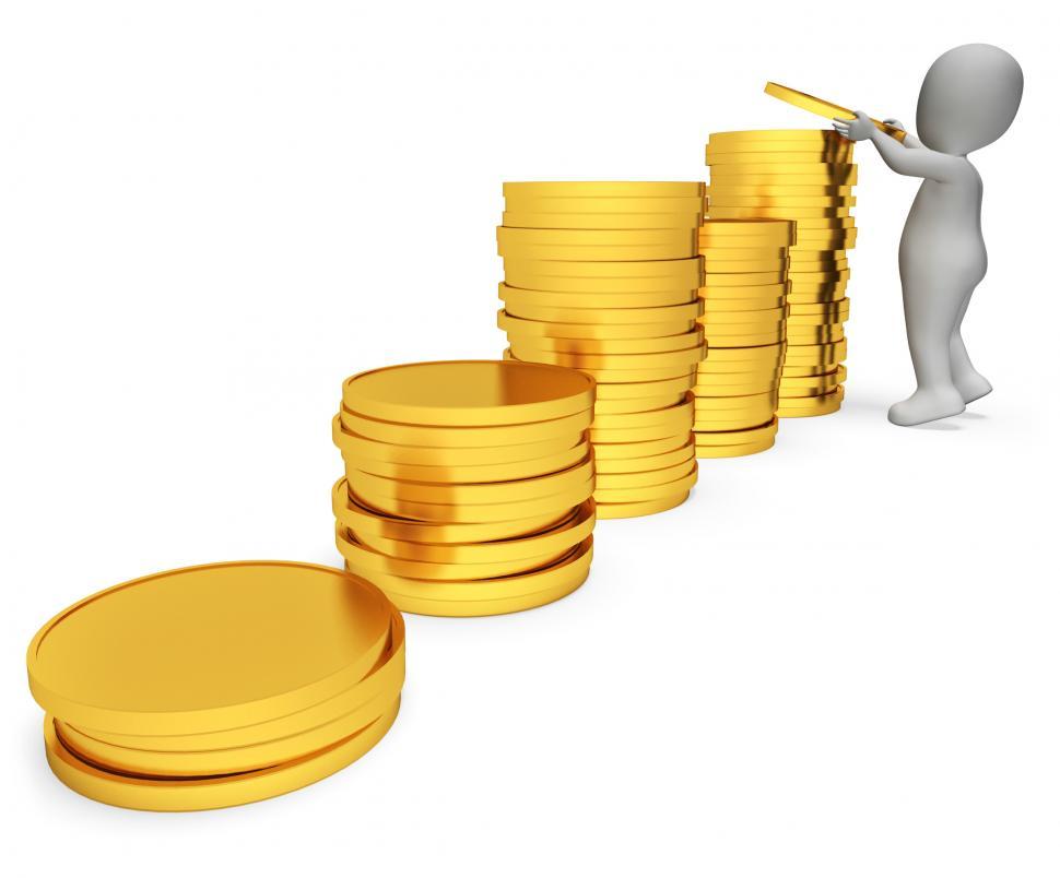 Free Image of Savings Character Represents Earnings Profit And Render 3d Rende 