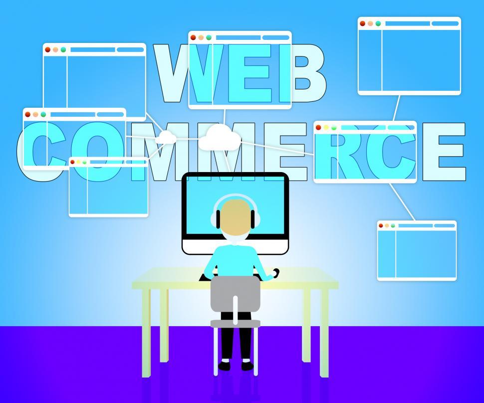 Free Image of Web Commerce Shows Online Trade 3d Illustration 