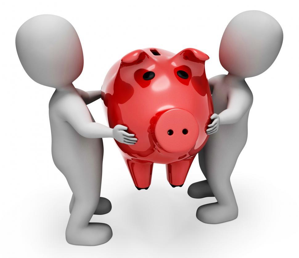 Free Image of Savings Character Represents Piggy Bank And Illustration 3d Rend 