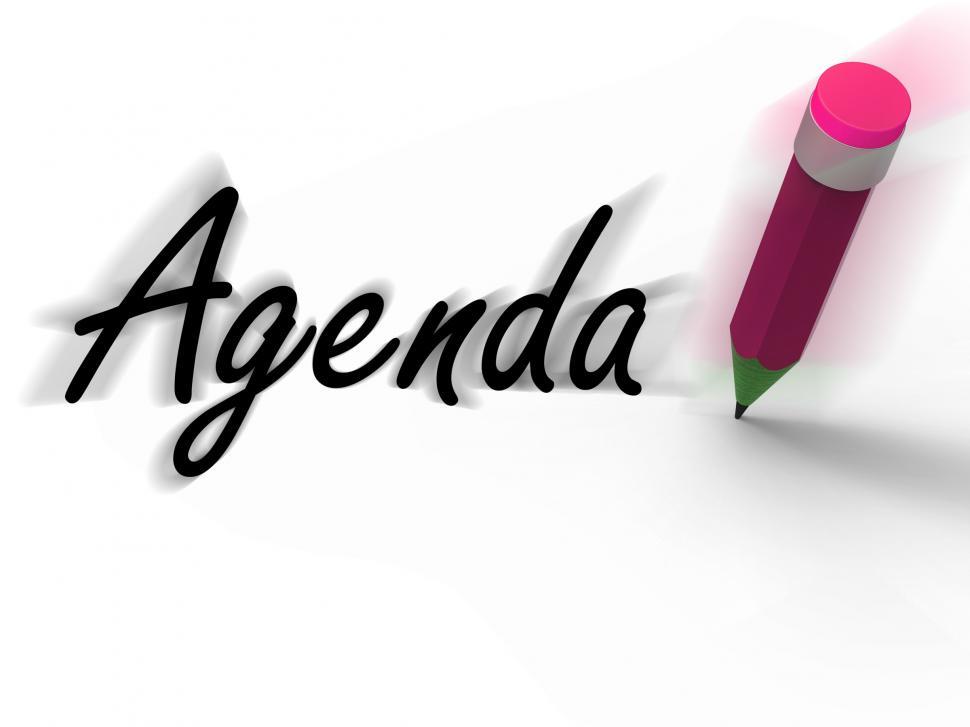 Free Image of Agenda With Pencil Displays Written Agendas Schedules or Outline 