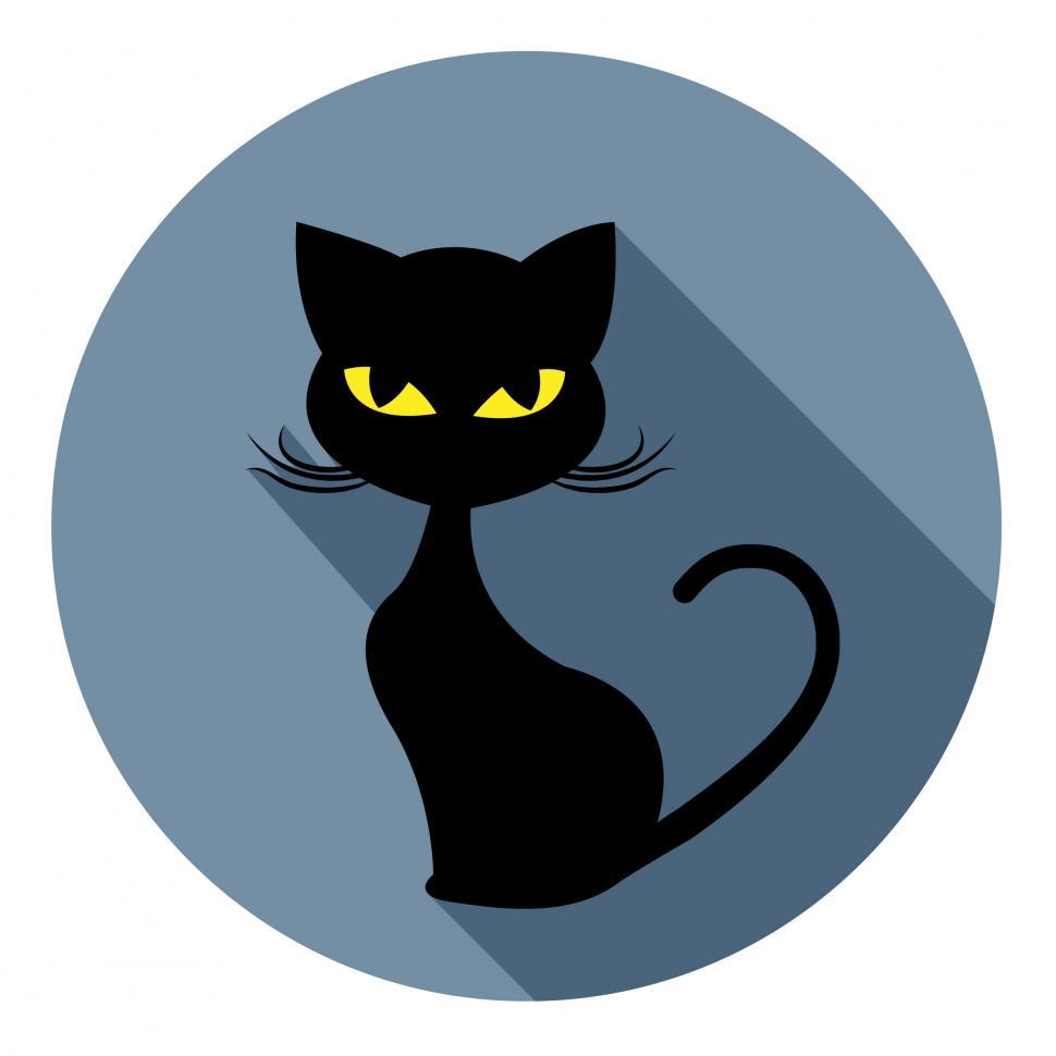 Free Image of Halloween Cat Icon Indicates Trick Or Treat And Animal 