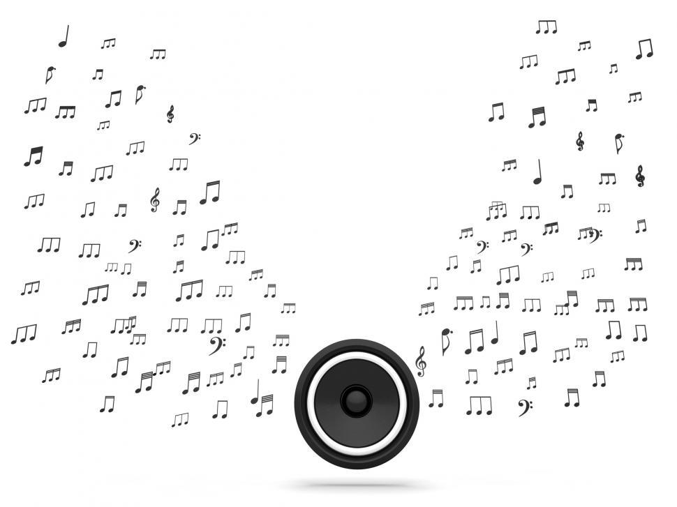 Free Image of Speaker And Musical Notes Shows Music Audio Or Sound System 