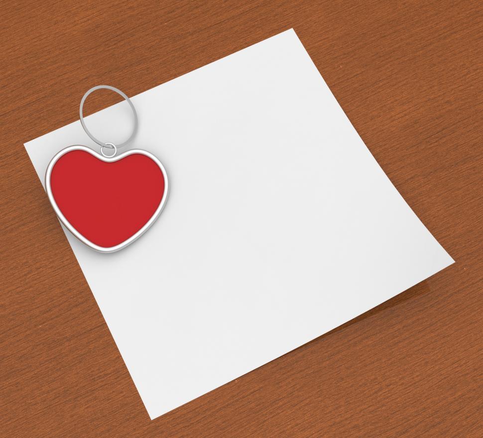 Free Image of Heart Clip On Note Shows Affection Note Or Love Letter 