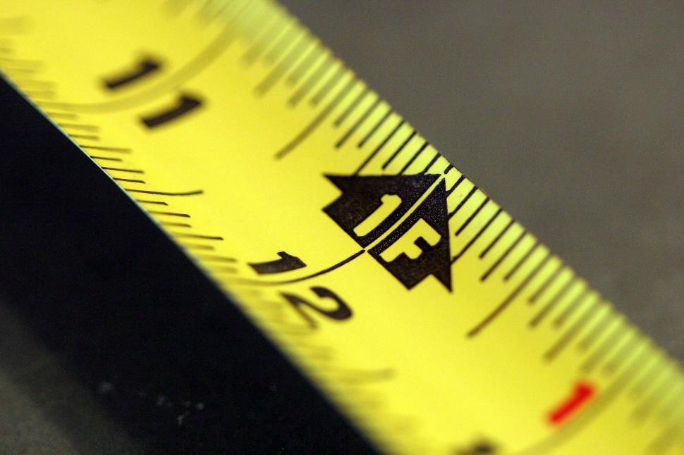 Free Image of One foot marker on metal tape measure 