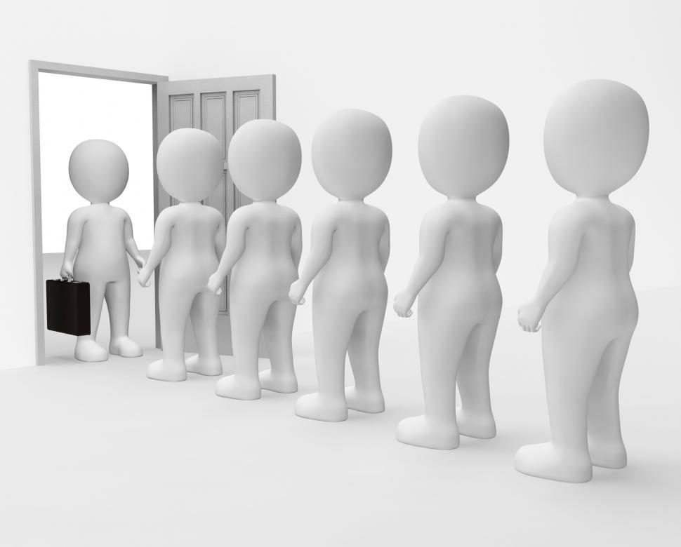 Free Image of Job Queue Means Business Person And Employment 3d Rendering 