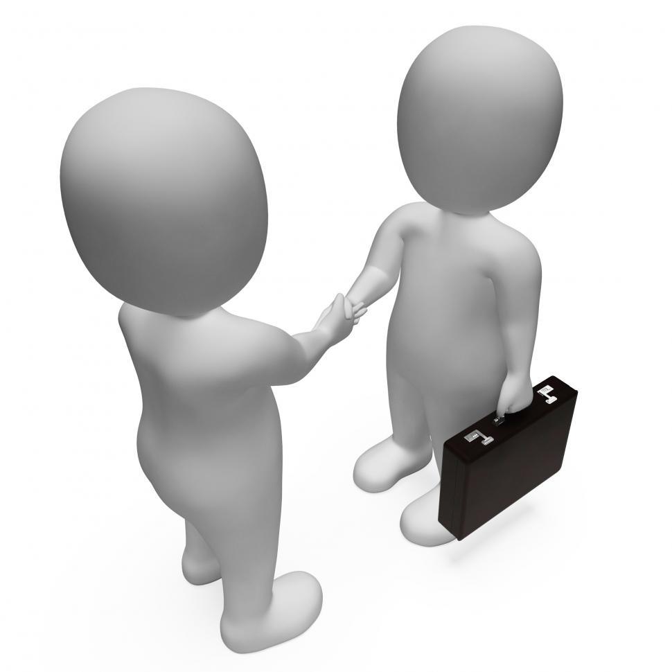 Free Image of Agreement Businessmen Indicates Shake Hands And Bonding 3d Rende 