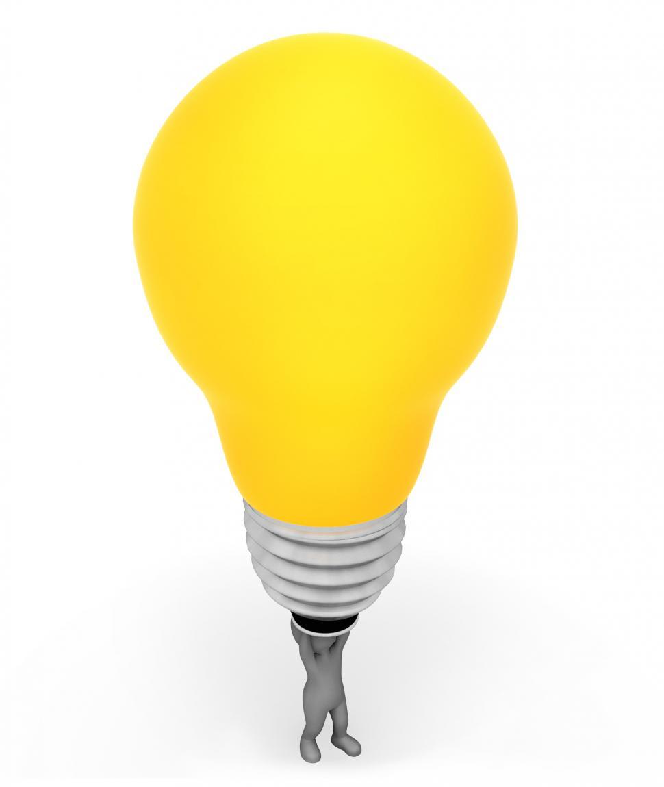 Free Image of Lightbulb Character Represents Powered Invention And Glowing 3d  