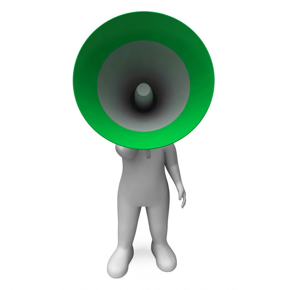 Free Image of Loud Hailer Character Shows Broadcasting Explaining And Megaphon 