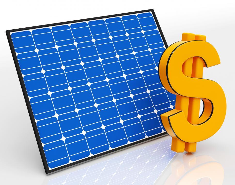 Free Image of Solar Panel And Dollar Sign Shows Saving Money 