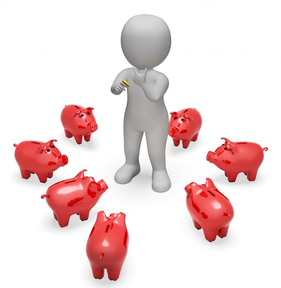 Free Image of Piggybank Savings Represents Finances Wealth And Money 3d Render 