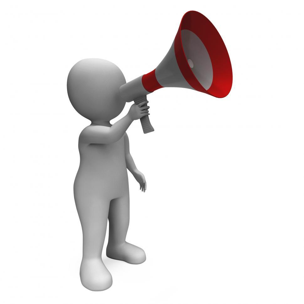 Free Image of Loud Hailer Character Shows Broadcasting Proclaim And Megaphone  