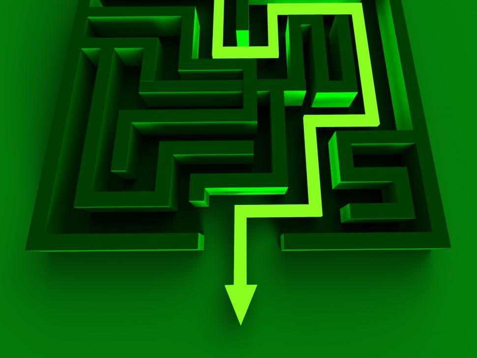 Free Image of Solving Maze Shows Puzzle Way Out 