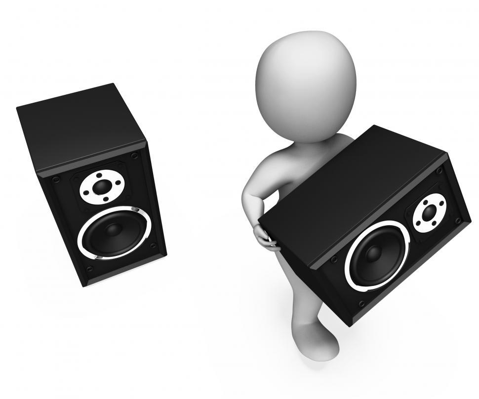 Free Image of Loudspeakers Character Shows Loud Speakers Music Disco Or Party 