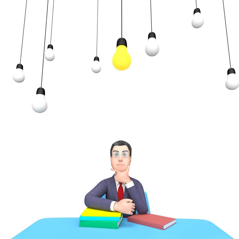 Free Image of Thinking Lightbulbs Represents Power Source And Adult 3d Renderi 