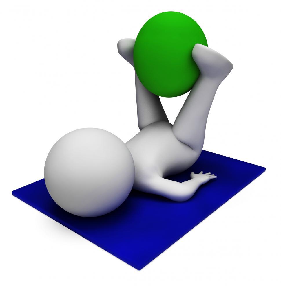 Free Image of Exercise Ball Means Physical Activity And Exercises 3d Rendering 