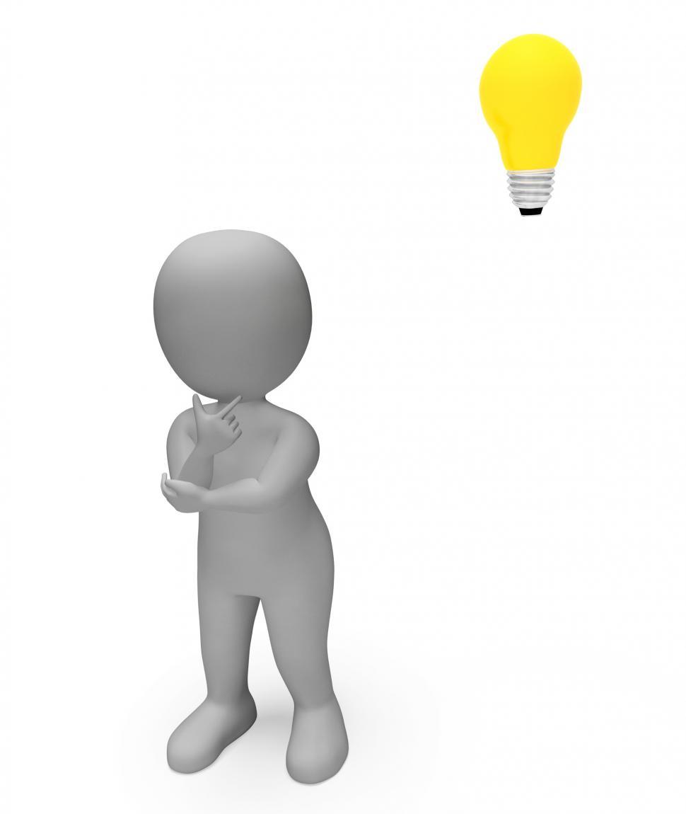 Free Image of Thinking Lightbulb Shows Power Source And Character 3d Rendering 