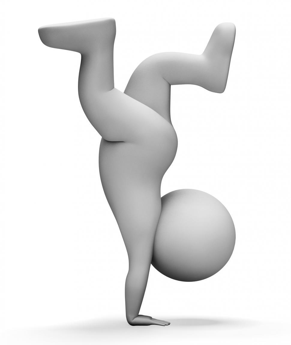 Free Image of Character Handstand Indicates Getting Fit And Acrobat 3d Renderi 