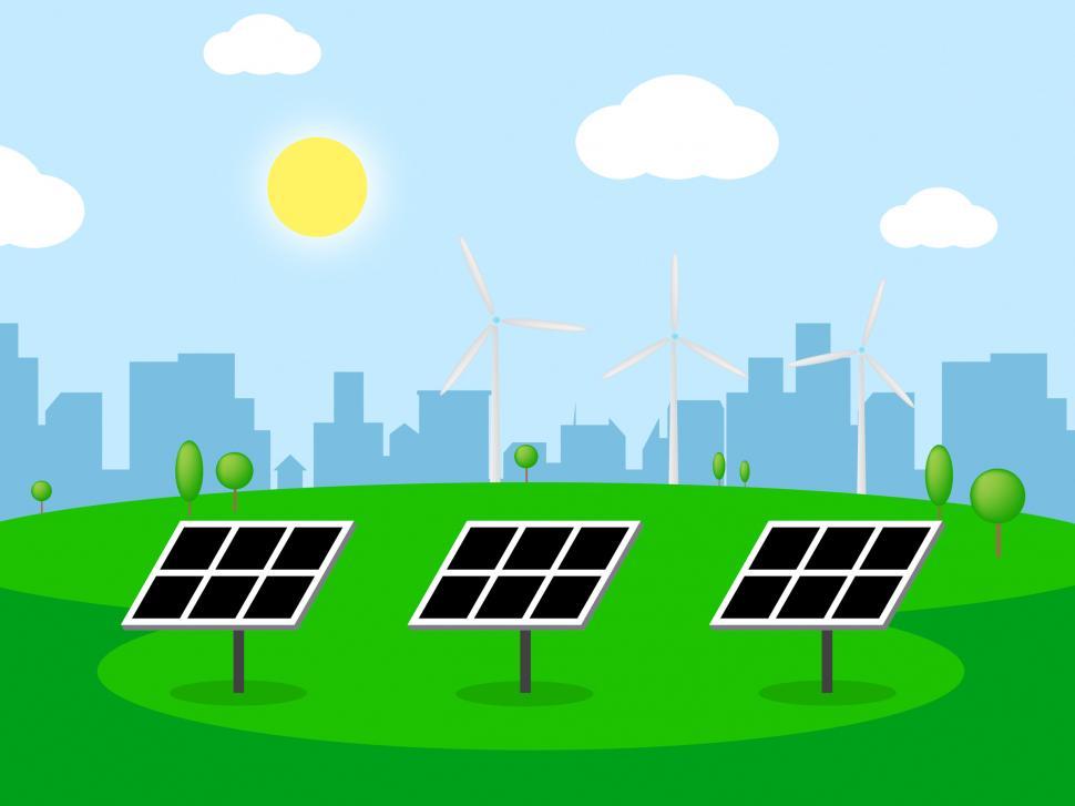 Free Image of Solar Wind Power Means Alternative Energy 3d Illustration 