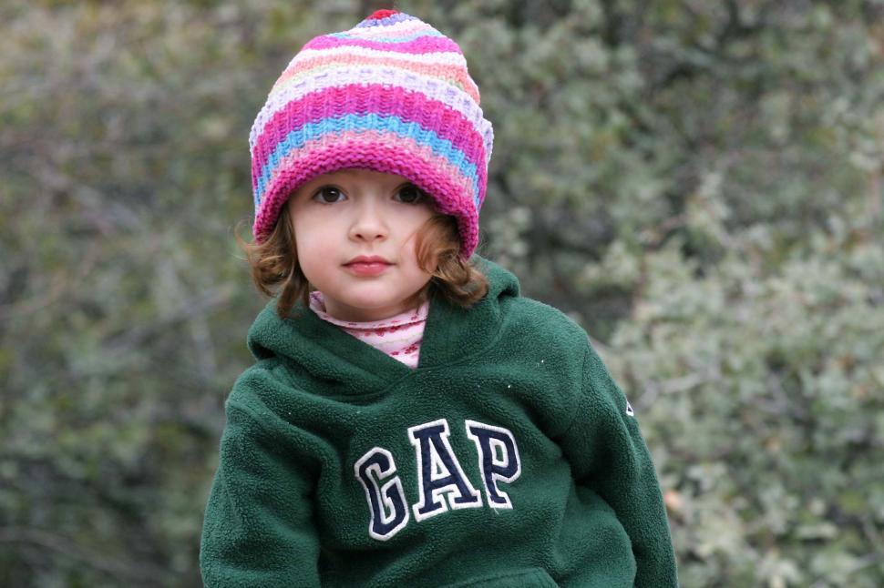 Download Free Stock Photo of Little kid in a knit cap 