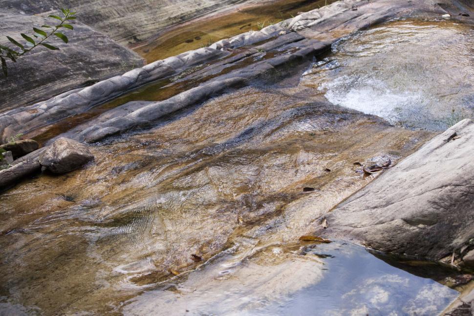Free Image of Waterfall stream through rocks 