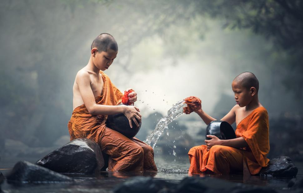 Free Image of Two Little Monks 