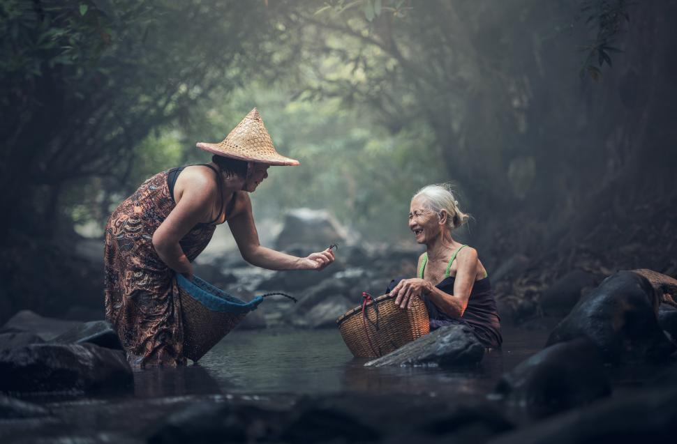 Free Image of Old Women Cleaning 