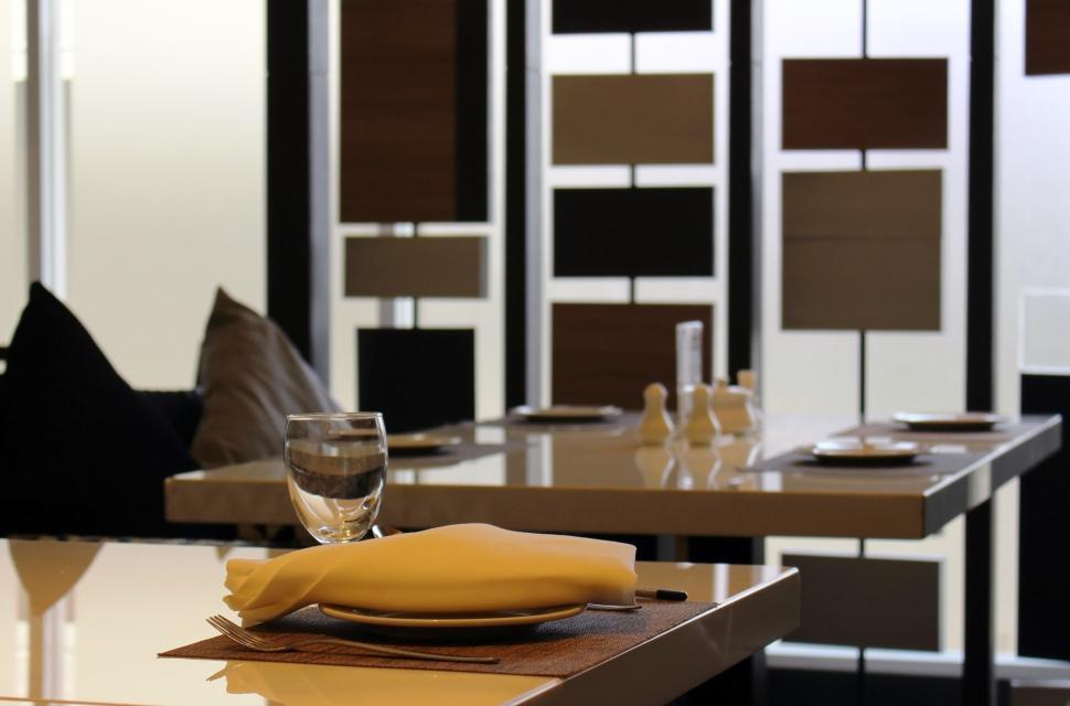 Free Image of Table Setting in a Modern Restaurant  