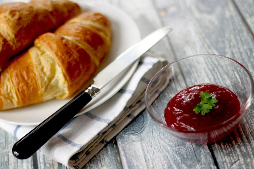 Free Image of Croissants with jam 