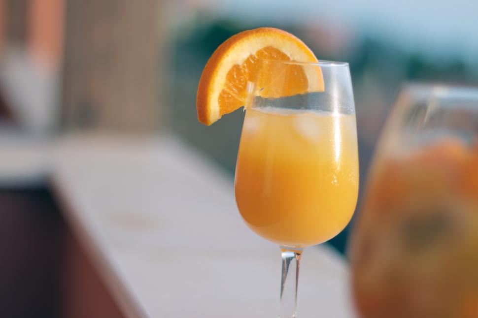 Free Image of Orange Juice Glass 