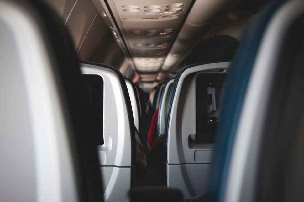 Free Image of Inside an Airplane With Seats Down 