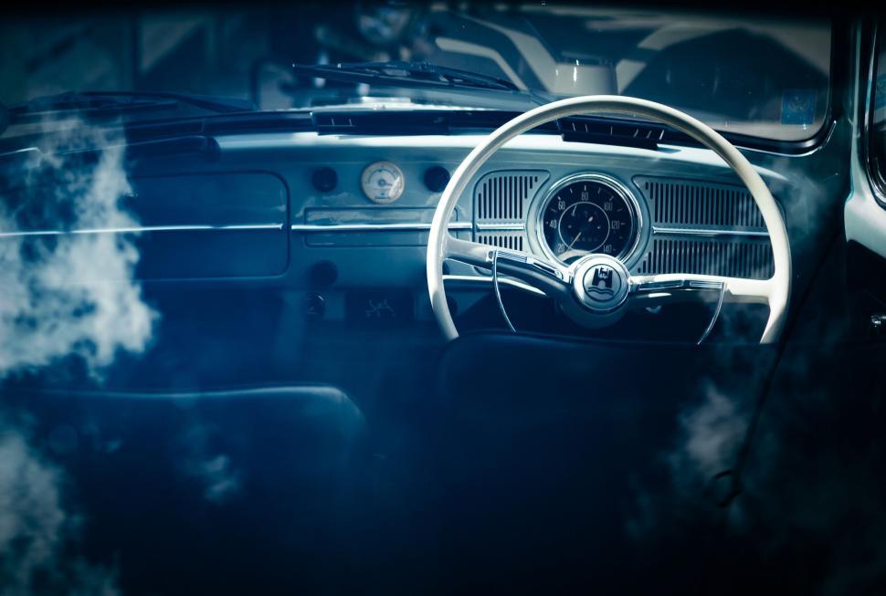 Free Image of Interior of a Car With a Steering Wheel 