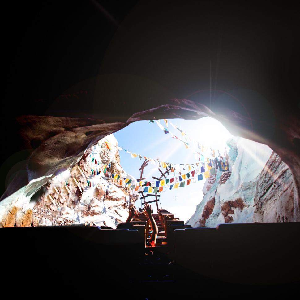 Free Image of A View of a Mountain From Inside a Cave 