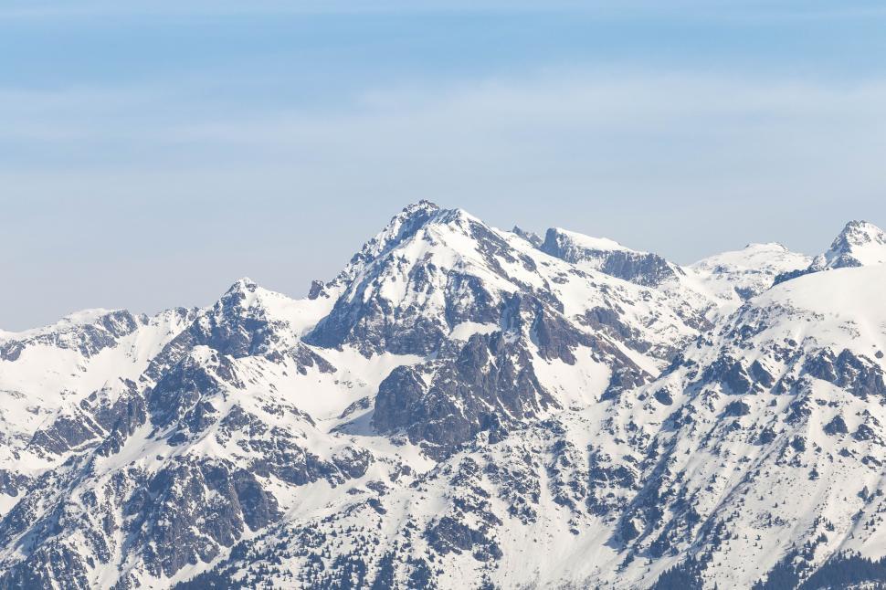 Free Image of Snow-Covered Mountain Range 