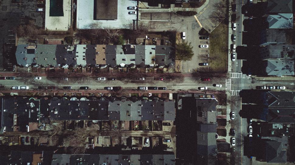 Free Image of Aerial View of Winter Neighborhood 
