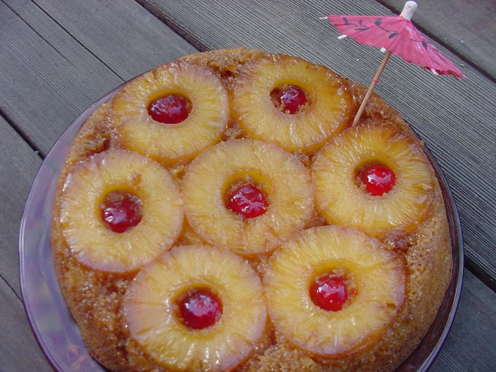Download Free Stock Photo of Pineapple upside-down cake 