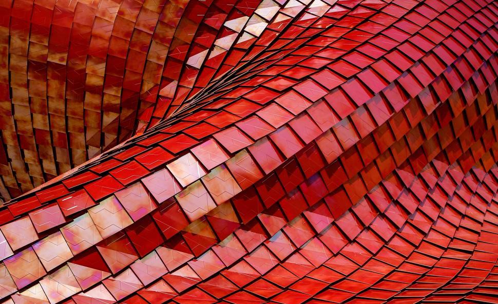 Free Image of Close Up of Red and Brown Mosaic Tile 