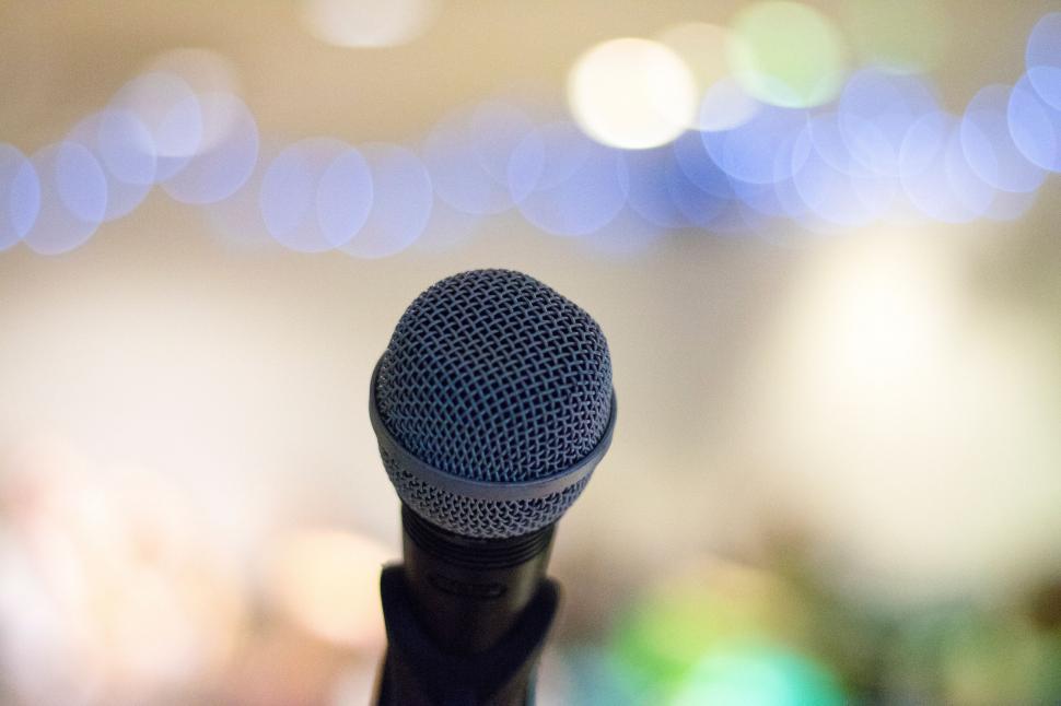 Free Image of Microphone on Stand 